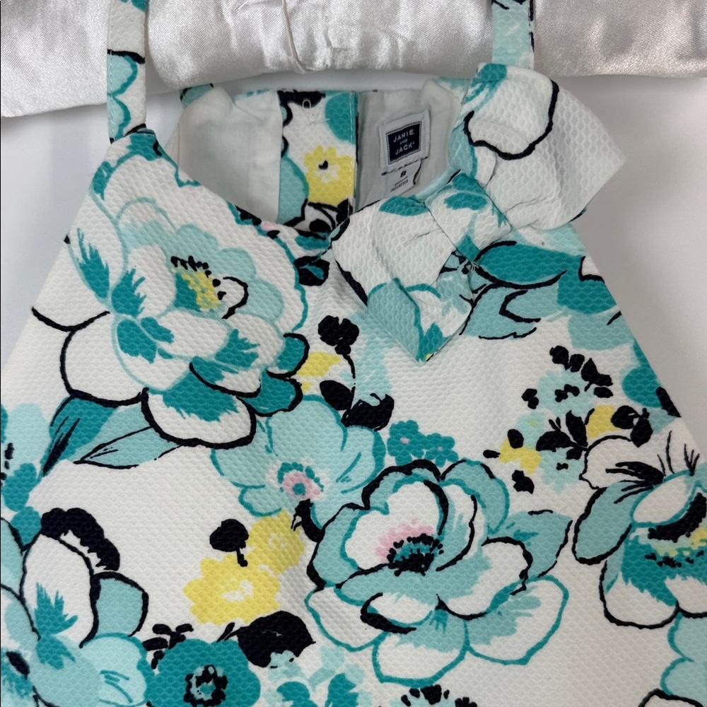 Janie and Jack Floral Halter Top in Teal and Yellow - size 8 - Picture 3 of 6